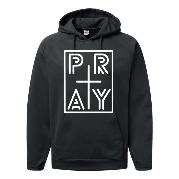 Funny Pray Christian Cross Religious Faith Jesus Lover Performance Fleece Hoodie