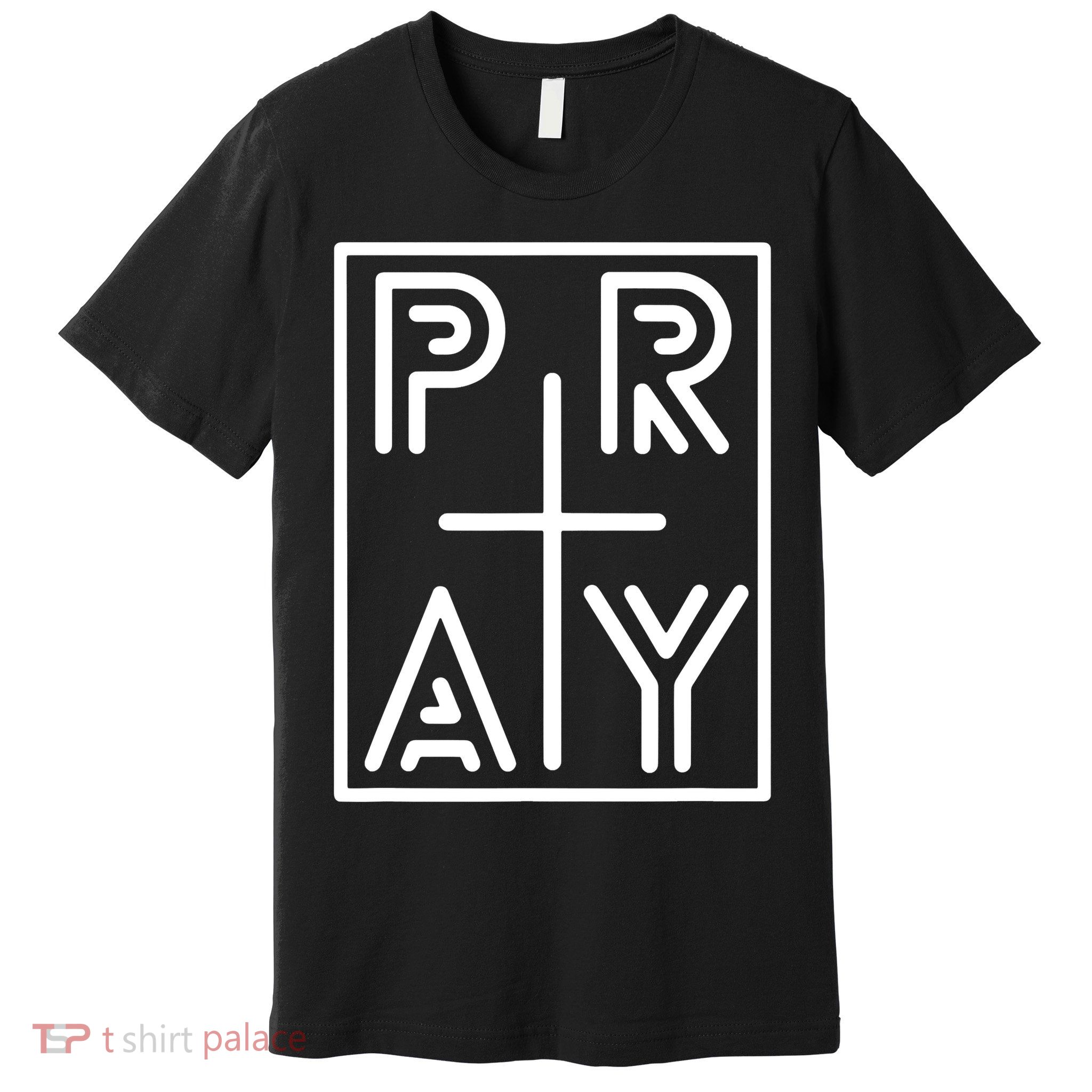 Funny Pray Christian Cross Religious Faith Jesus Lover Premium T-Shirt