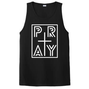 Funny Pray Christian Cross Religious Faith Jesus Lover PosiCharge Competitor Tank