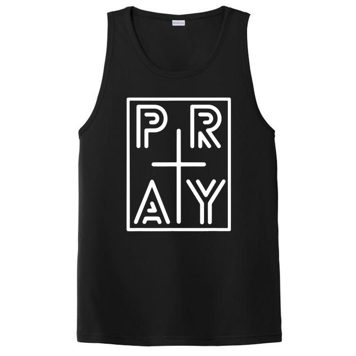 Funny Pray Christian Cross Religious Faith Jesus Lover PosiCharge Competitor Tank