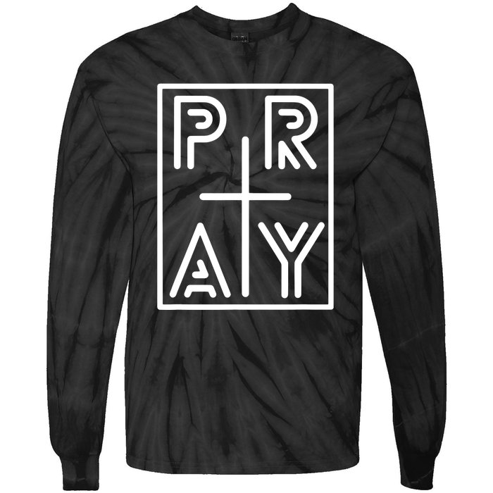 Funny Pray Christian Cross Religious Faith Jesus Lover Tie-Dye Long Sleeve Shirt