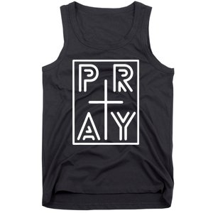 Funny Pray Christian Cross Religious Faith Jesus Lover Tank Top