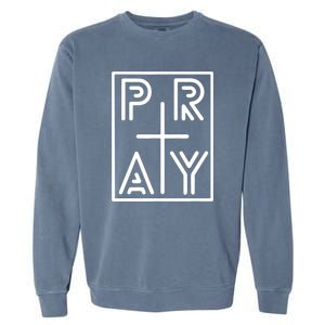 Funny Pray Christian Cross Religious Faith Jesus Lover Garment-Dyed Sweatshirt