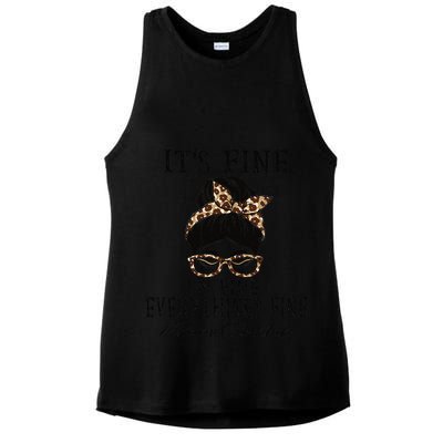 Funny Peims Clerk It's Fine, I'm Fine And Everything's Fine Ladies PosiCharge Tri-Blend Wicking Tank