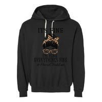 Funny Peims Clerk It's Fine, I'm Fine And Everything's Fine Garment-Dyed Fleece Hoodie