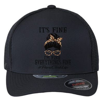 Funny Peims Clerk It's Fine, I'm Fine And Everything's Fine Flexfit Unipanel Trucker Cap