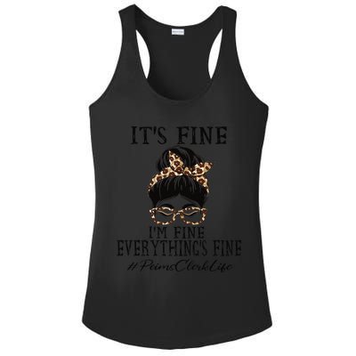 Funny Peims Clerk It's Fine, I'm Fine And Everything's Fine Ladies PosiCharge Competitor Racerback Tank