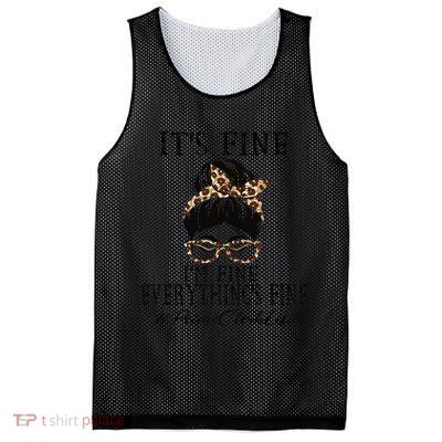 Funny Peims Clerk It's Fine, I'm Fine And Everything's Fine Mesh Reversible Basketball Jersey Tank