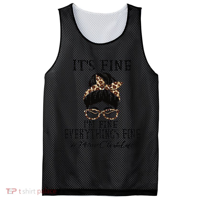 Funny Peims Clerk It's Fine, I'm Fine And Everything's Fine Mesh Reversible Basketball Jersey Tank
