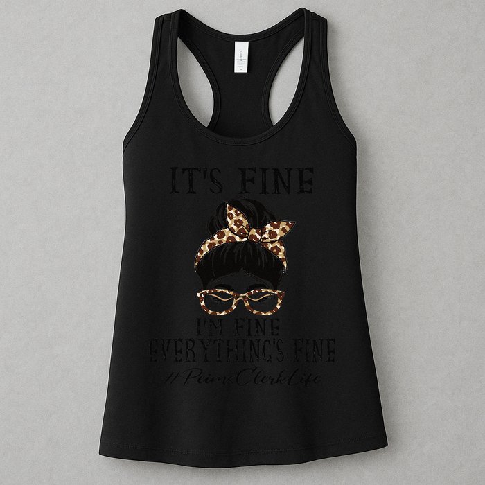 Funny Peims Clerk It's Fine, I'm Fine And Everything's Fine Womens Tank Top
