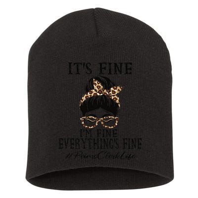 Funny Peims Clerk It's Fine, I'm Fine And Everything's Fine Short Acrylic Beanie