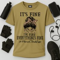 Funny Peims Clerk It's Fine, I'm Fine And Everything's Fine Performance Shirt