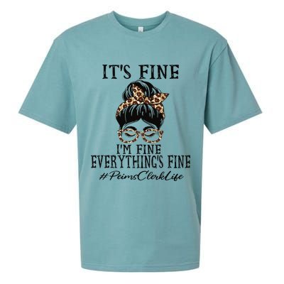 Funny Peims Clerk It's Fine, I'm Fine And Everything's Fine Sueded Cloud Jersey T-Shirt