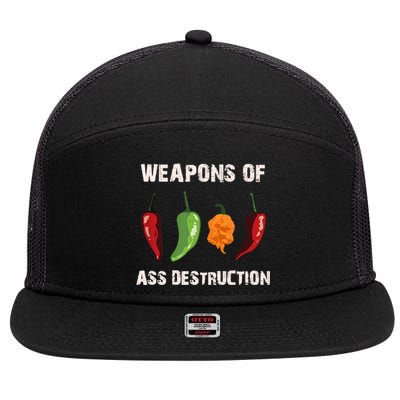 Funny Pepper Chili Head Spicy Hot Foods Gift 7 Panel Mesh Trucker Snapback Hat