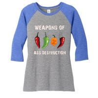 Funny Pepper Chili Head Spicy Hot Foods Gift Women's Tri-Blend 3/4-Sleeve Raglan Shirt