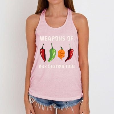 Funny Pepper Chili Head Spicy Hot Foods Gift Women's Knotted Racerback Tank