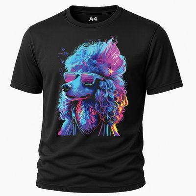Funny Poodle Colorful Poodle Wearing Sunglasses Performance Shirt