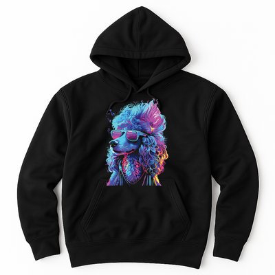 Funny Poodle Colorful Poodle Wearing Sunglasses Hoodie