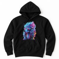 Funny Poodle Colorful Poodle Wearing Sunglasses Hoodie