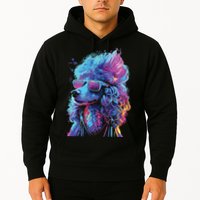 Funny Poodle Colorful Poodle Wearing Sunglasses Hoodie