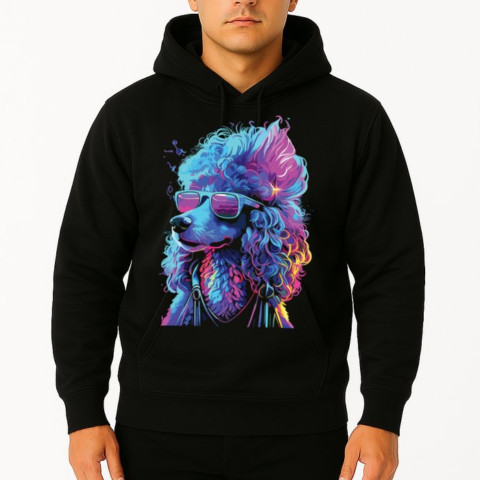 Funny Poodle Colorful Poodle Wearing Sunglasses Hoodie