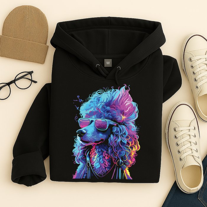 Funny Poodle Colorful Poodle Wearing Sunglasses Hoodie