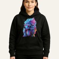 Funny Poodle Colorful Poodle Wearing Sunglasses Hoodie