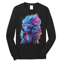 Funny Poodle Colorful Poodle Wearing Sunglasses Long Sleeve Shirt