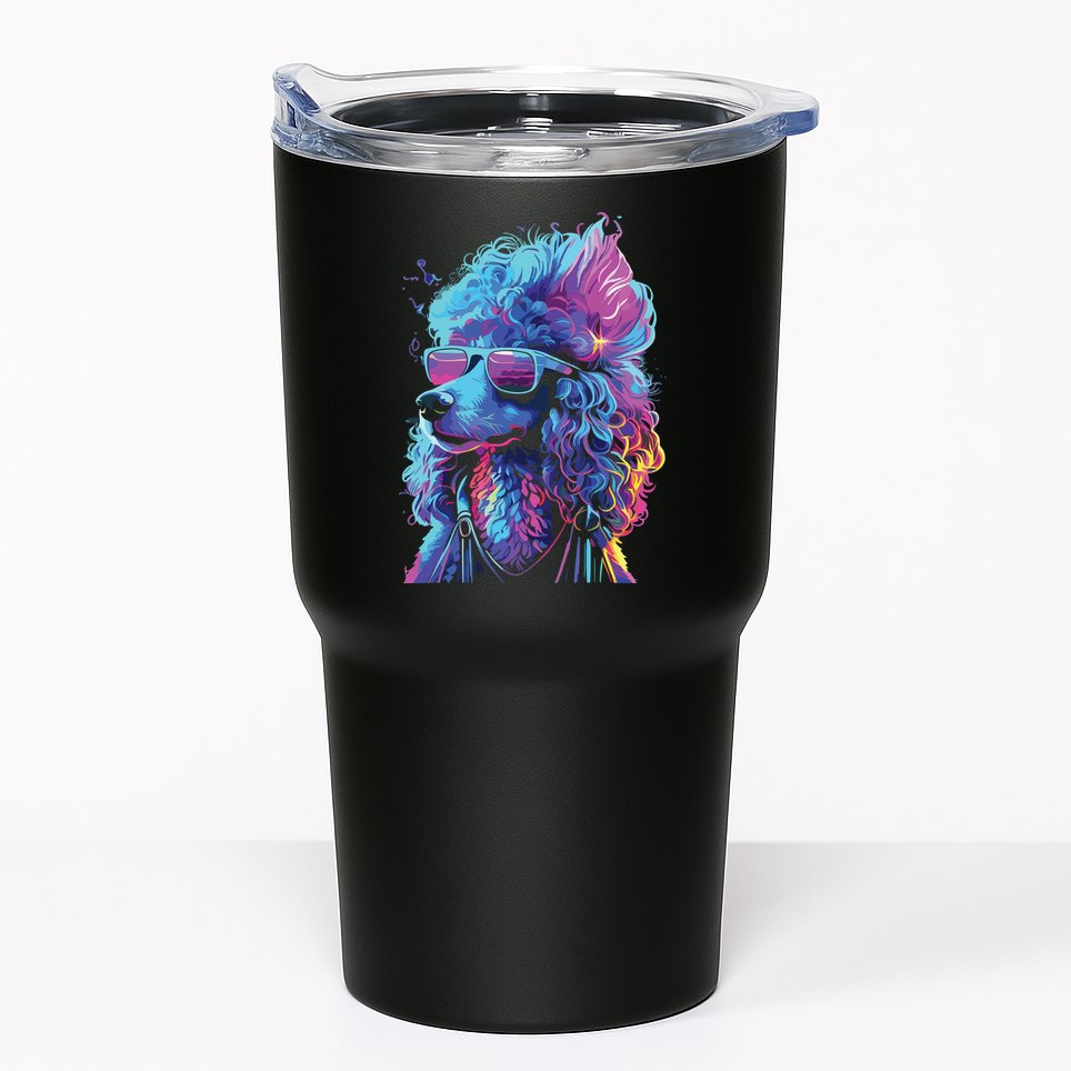 Funny Poodle Colorful Poodle Wearing Sunglasses Tumbler