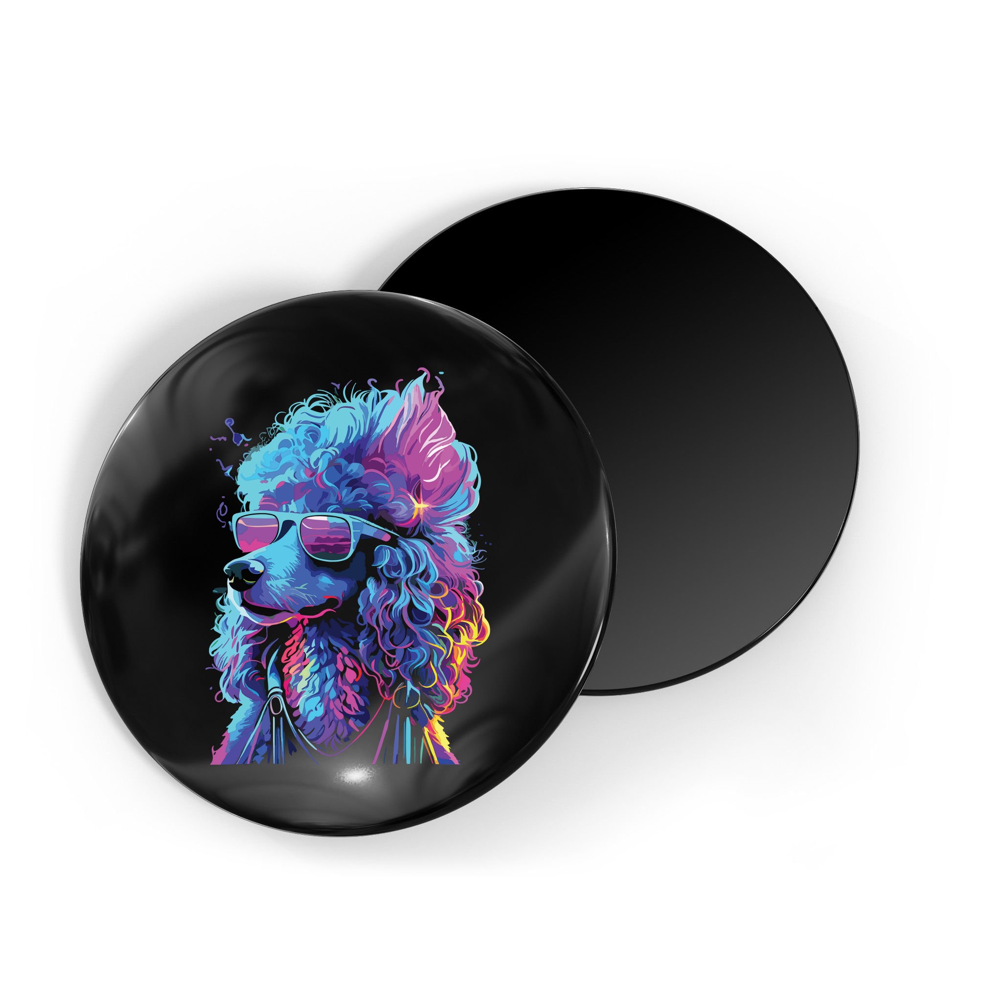 Funny Poodle Colorful Poodle Wearing Sunglasses Magnet