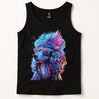 Funny Poodle Colorful Poodle Wearing Sunglasses Tank Top