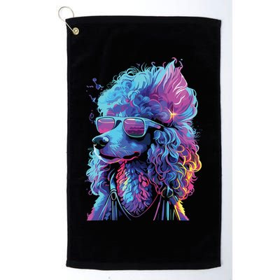 Funny Poodle Colorful Poodle Wearing Sunglasses Golf Towel