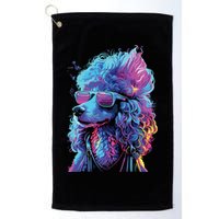 Funny Poodle Colorful Poodle Wearing Sunglasses Golf Towel
