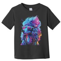 Funny Poodle Colorful Poodle Wearing Sunglasses Toddler T-Shirt