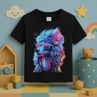 Funny Poodle Colorful Poodle Wearing Sunglasses Toddler T-Shirt