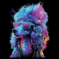 Funny Poodle Colorful Poodle Wearing Sunglasses Toddler T-Shirt