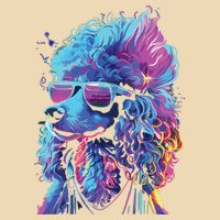 Funny Poodle Colorful Poodle Wearing Sunglasses Doggie Tank