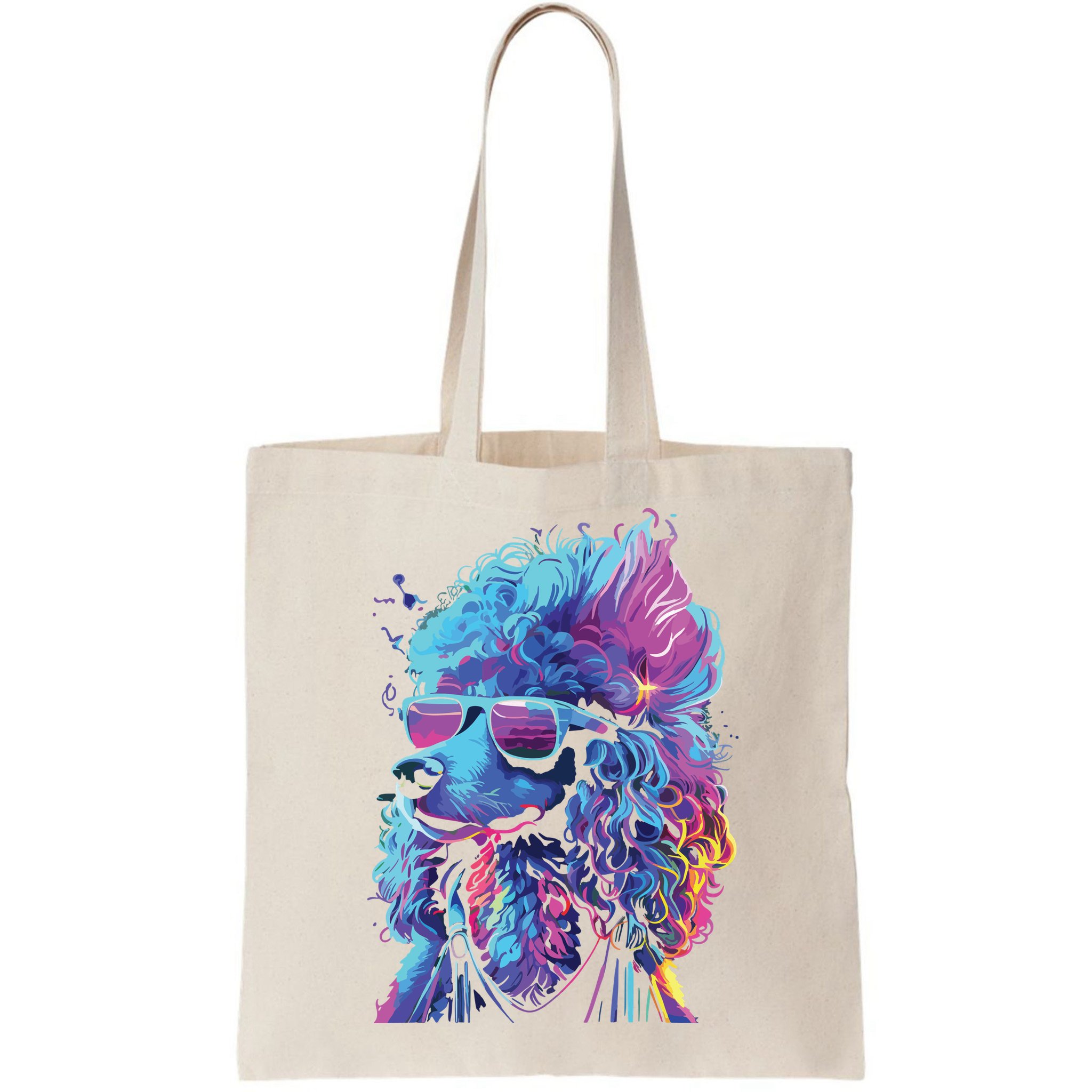 Funny Poodle Colorful Poodle Wearing Sunglasses Bag