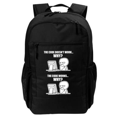 Funny Programmer Code Works Why Meme Tee Backpack