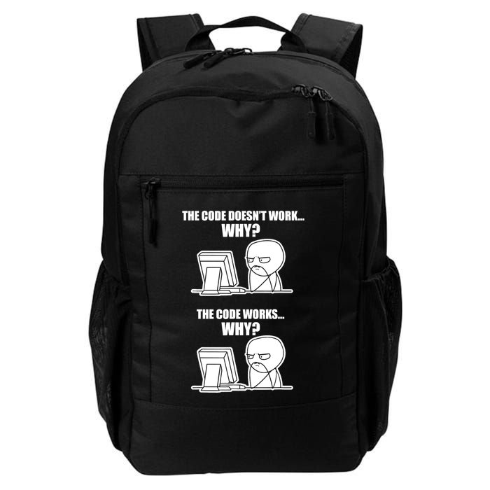 Funny Programmer Code Works Why Meme Tee Backpack