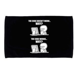 Funny Programmer Code Works Why Meme Tee Microfiber Hand Towel