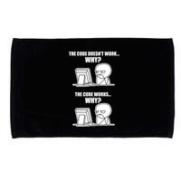 Funny Programmer Code Works Why Meme Tee Microfiber Hand Towel