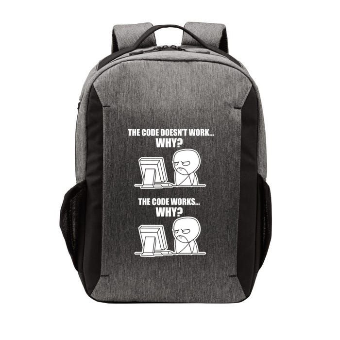 Funny Programmer Code Works Why Meme Tee Vector Backpack