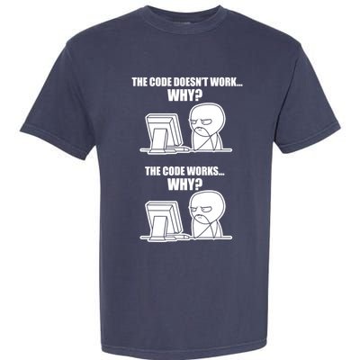 Funny Programmer Code Works Why Meme Tee Garment-Dyed Heavyweight T-Shirt