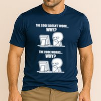 Funny Programmer Code Works Why Meme Tee Performance Shirt