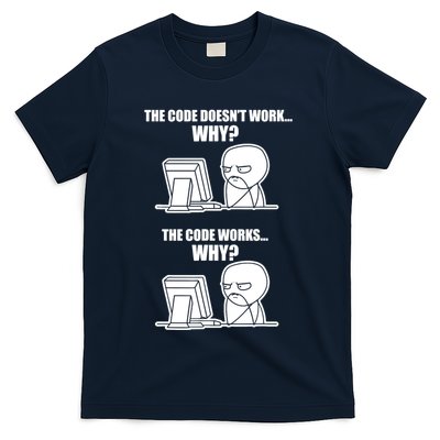 Funny Programmer Code Works Why Meme Tee T-Shirt