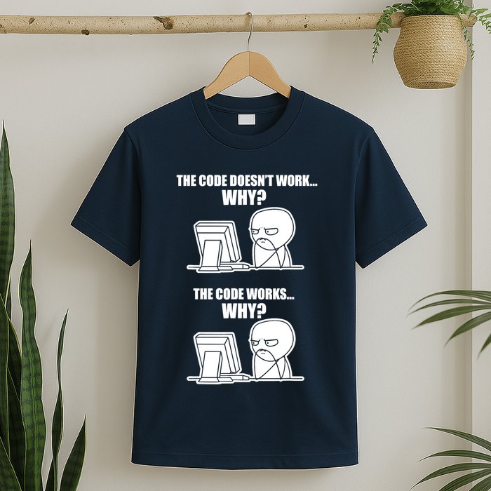Funny Programmer Code Works Why Meme Tee T-Shirt