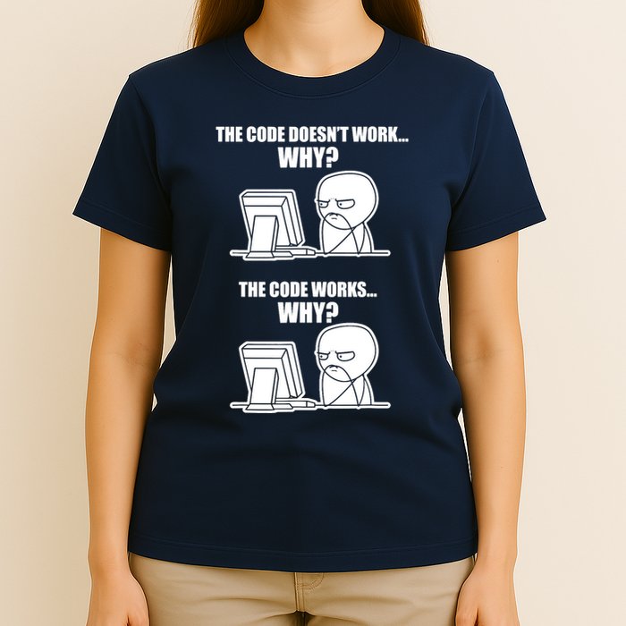 Funny Programmer Code Works Why Meme Tee T-Shirt