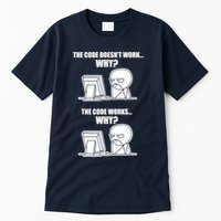 Funny Programmer Code Works Why Meme Tee Tall T-Shirt