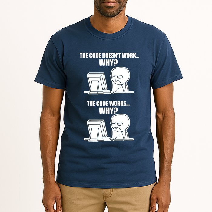 Funny Programmer Code Works Why Meme Tee Tall T-Shirt